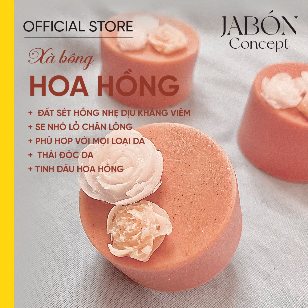 Xà Bông Handmade Pink Clay Đất Sét Hồng Hương Hoa Hồng  Xà Phòng Hữu Cơ Thiên Nhiên Làm Sạch Jabón Concept