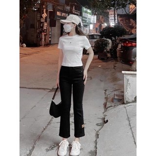 QUẦN JEAN ỐNG ĐỨNG MÁC DA