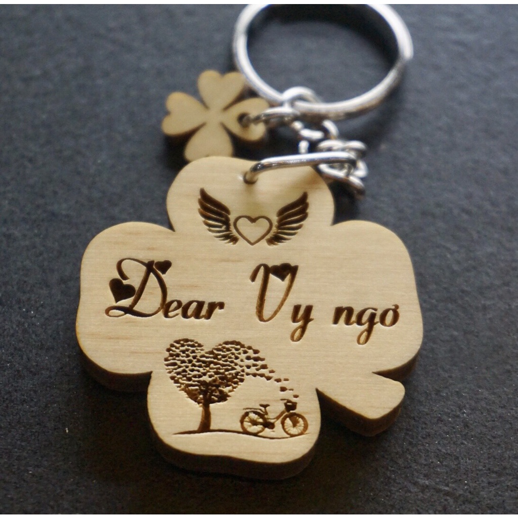 Móc Khóa Gỗ in Tên - in hình ảnh    của chính bạn và người thân
