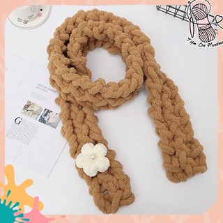 Set nguyên liệu đan khăn len chunky bằng ngón tay hottrend