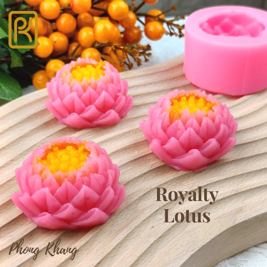 Khuôn silicon 4d Phong Khang làm rau câu hoa sen hoàng gia