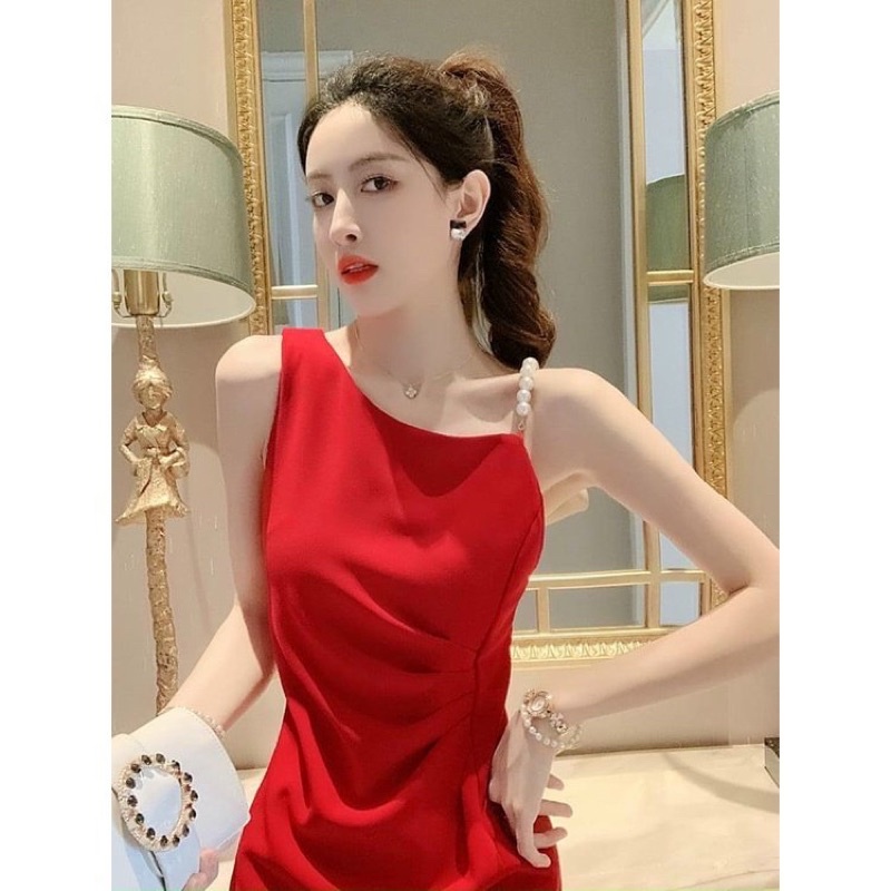 Váy đầm nữ dư tiệc body chiết eo đính cườm dây vai dành cho các nàng đi dự tiệc, đi chơi siêu xinh VIP 115