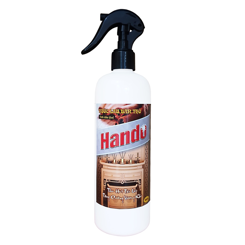 Nước lau ban thờ tinh dầu quế Hando 500ml