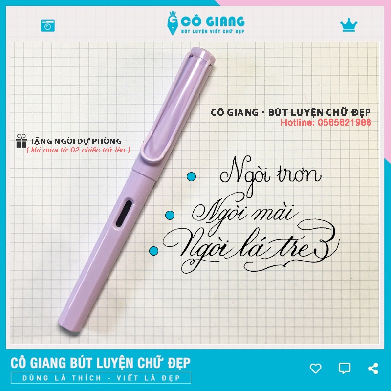 Bút máy bút mực luyện chữ đẹp cho bé lớp 1 luyện viết nét thanh đậm ngòi êm trơn CG16