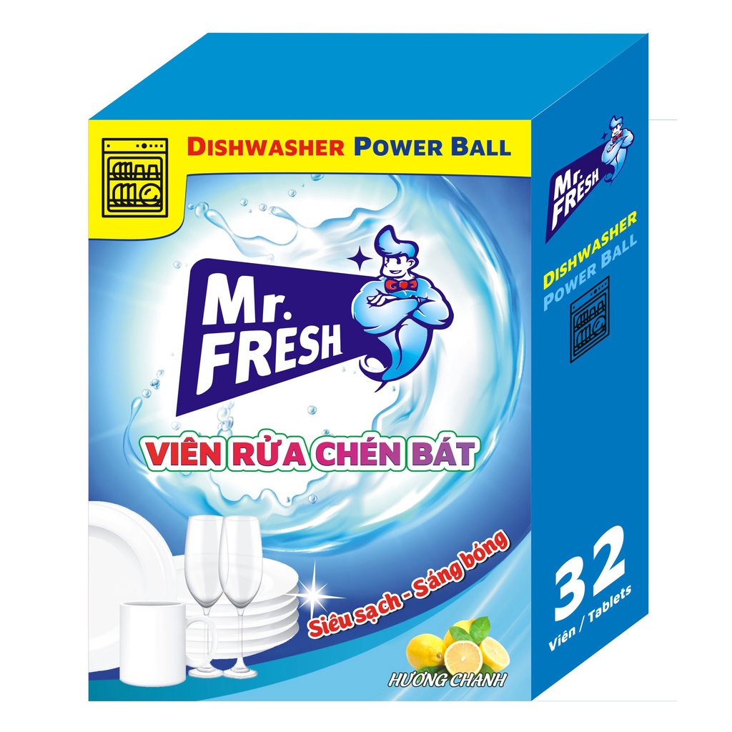 Viên rửa chén bát chuyên dụng cho máy rửa bát Mr.Fresh Hando 32 viên