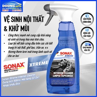Dung dịch vệ sinh nội thất và khử mùi , sonax xtreme interior cleaner 500ml 221241 nhập khẩu đức, vệ sinh nội thất ô tô