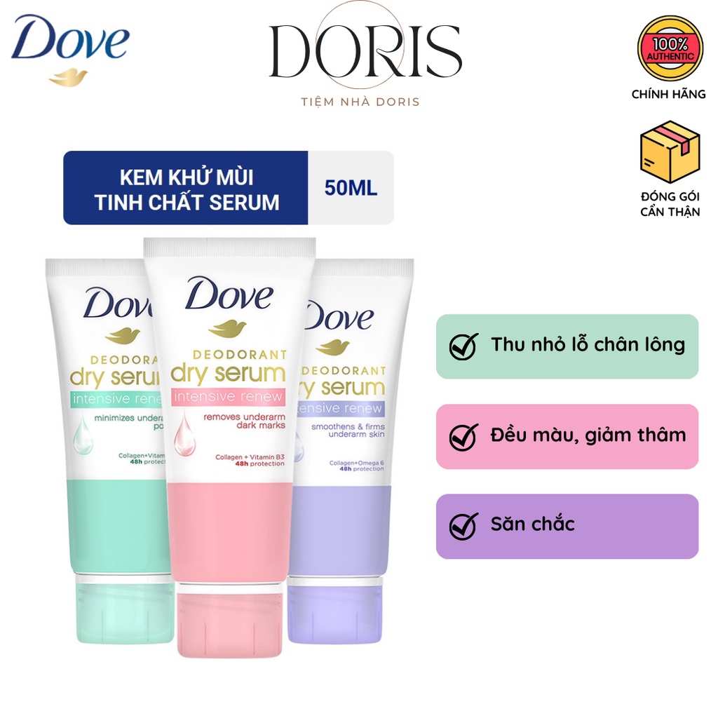 Kem khử mùi Dove tinh chất serum dành cho nữ da sáng mịn 50ml