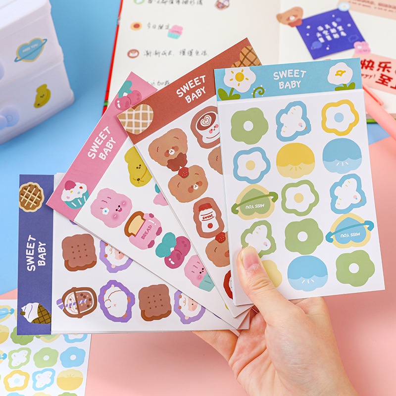 Sticker dán hoạt hình siêu cute dễ thương dán sổ, dán điện thoại