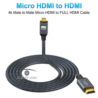 Cáp bện Micro HDMI sang HDMI 2.0 4K 60Hz