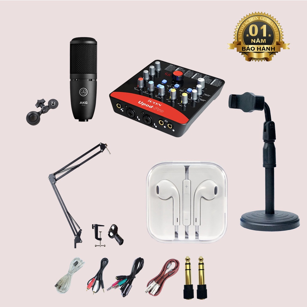 Mic Thu Âm 🔥 Micro Livestream Trọn Bộ Soundcard ICON UPOD PRO & Mic AKG P120 ⚡BH 1 NĂM⚡ Thu Âm Chuyê