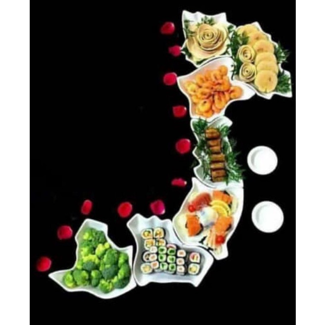 Bộ đồ ăn hình chữ S màu trắng gốm sứ Bát Tràng