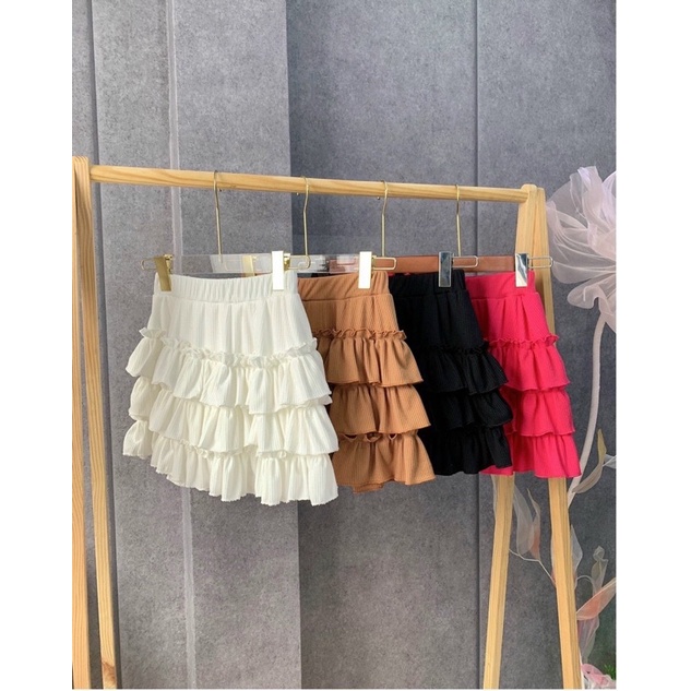 Chân Váy Kiểu Tầng Bèo Gân Siêu Đẹp - Hình Thật Sp