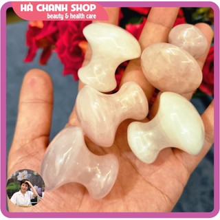 Nấm Massage Mặt Bằng Đá Thạch Anh Hồng Đẹp Đá Nấm Guasha Mát Xa Mặt Dụng Cụ Spa Làm Đẹp Dưỡng Sinh Chăm Sóc Da