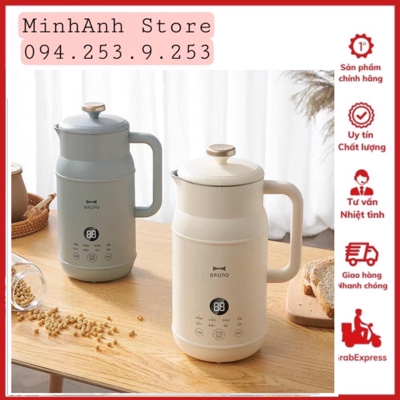 Máy Làm Sữa Hạt, Máy Nấu Sữa Hạt Bruno Chính Hãng 600ml - 7 Chức Năng Xay Nấu Tiện Lợi - 500W- Bảo Hành 12Th