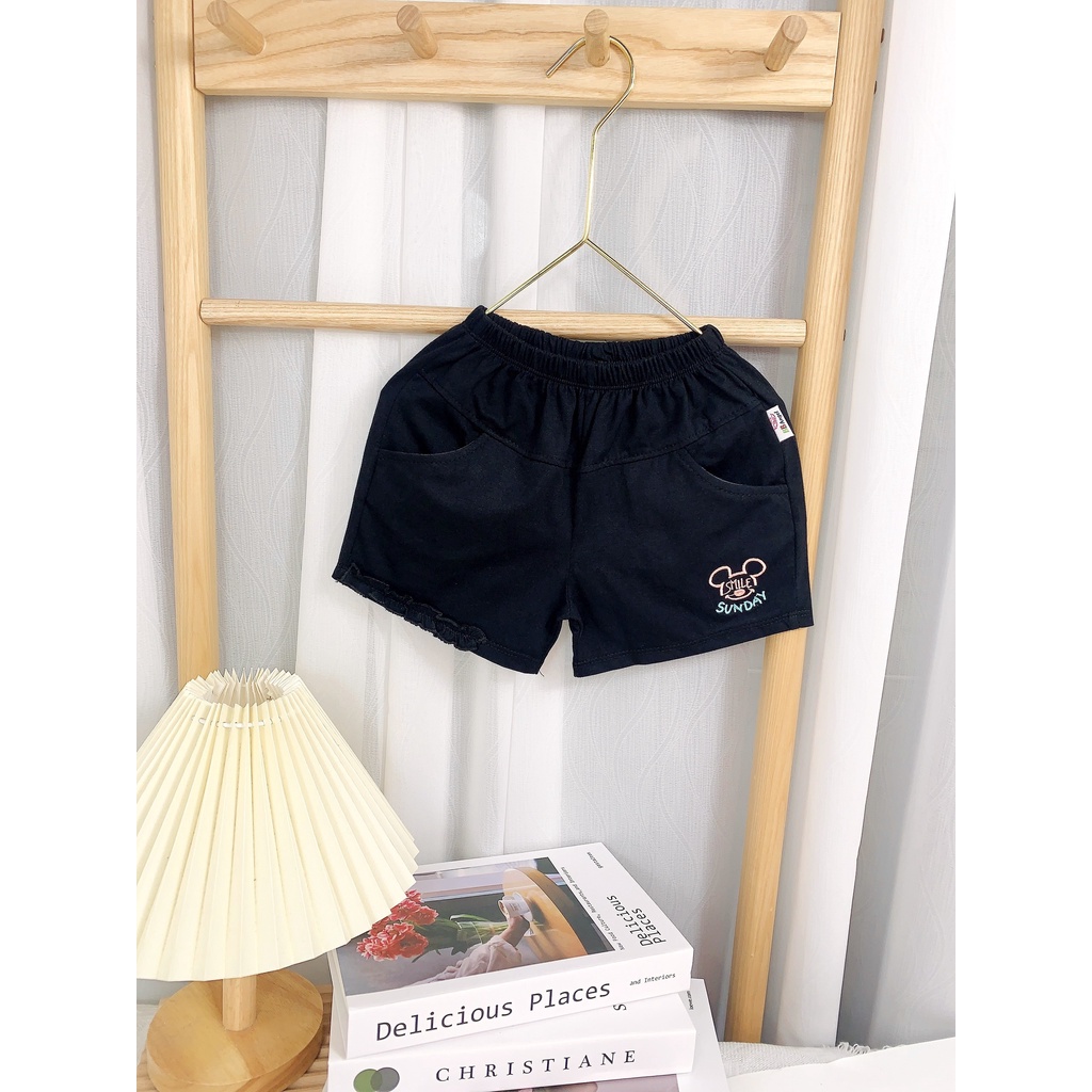 Quần đùi cotton bé gái 10-45kg