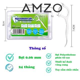 AMZO_HỘP 50 TĂM CHỈ NHA KHOA CHĂM SÓC RĂNG MIỆNG TĂM XỈA RĂNG KHÔNG GÂY