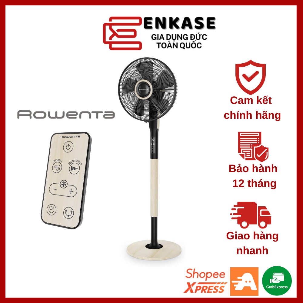 Quạt cây đứng có điều khiển từ xa ROWENTA VU5880 màu Black Wood phiên bản giới hạn