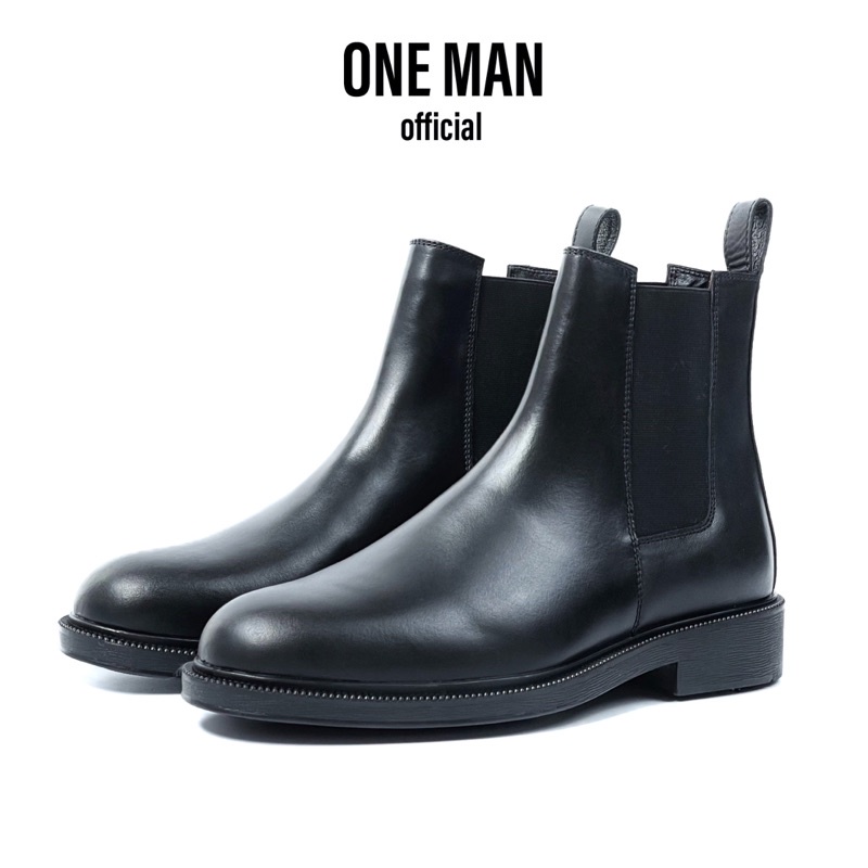 Giày Chelsea boots da bò nappa loại 1 One Man đế cao su đúc nguyên khối cao 3,5cm bảo hành 12 tháng cố chun dày dặn