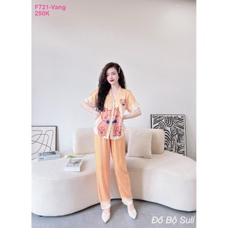 Bộ pijama lụa latin dài thiết kế siêu xinh f721 - đồ bộ suli