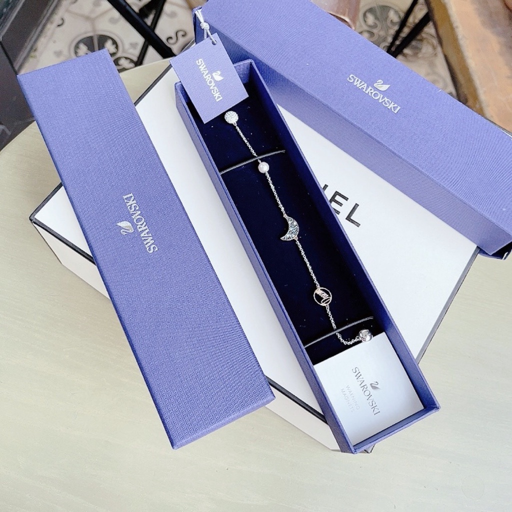 Lắc tay Swarovski Remix Collection Vòng tay Swarovski 5490934 hình mặt trăng - size M