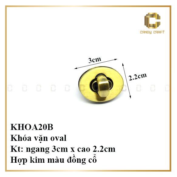 Khóa vặn oval gắn túi - cặp (khóa trứng) - phụ kiện làm túi xách