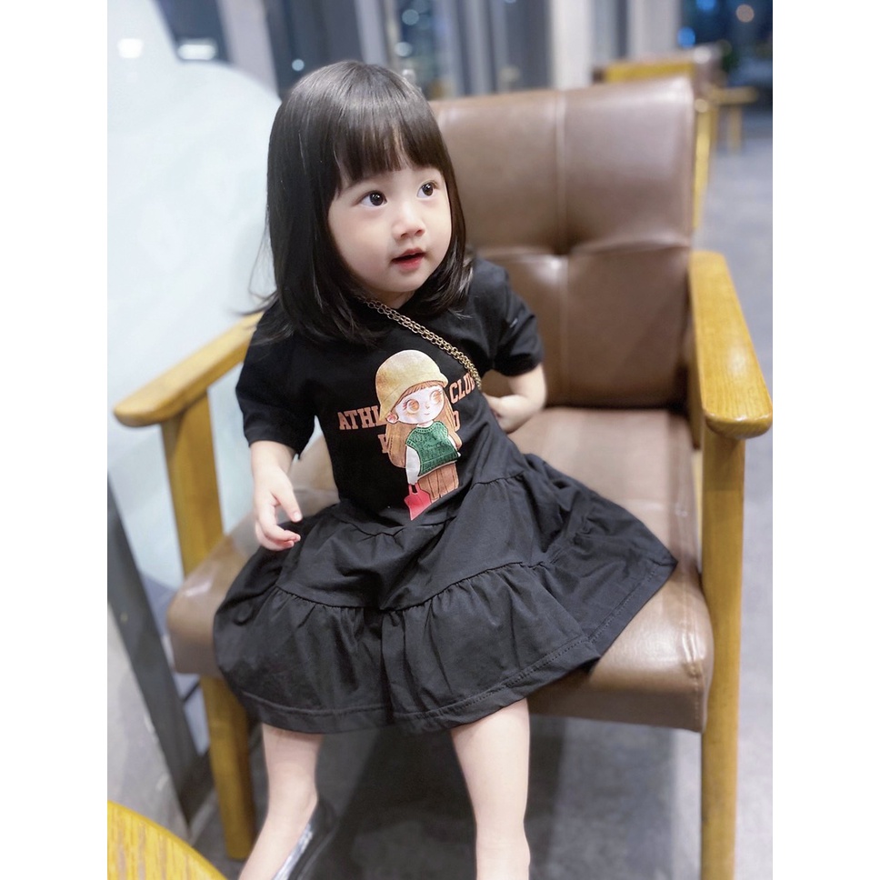 BÁN SỈ VÁY BÉ GÁI ĐUÔI CÁ MÀU ĐEN CÔ GÁI