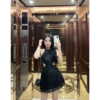 [Hot 2023] Đầm Lông Cổ Yếm (có mút)