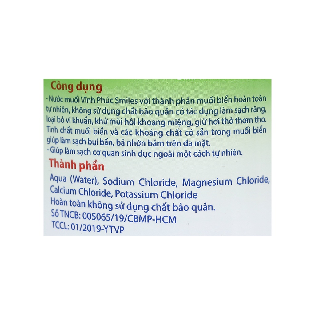 Nước Muối Sinh Lý Vĩnh Phúc 500ml