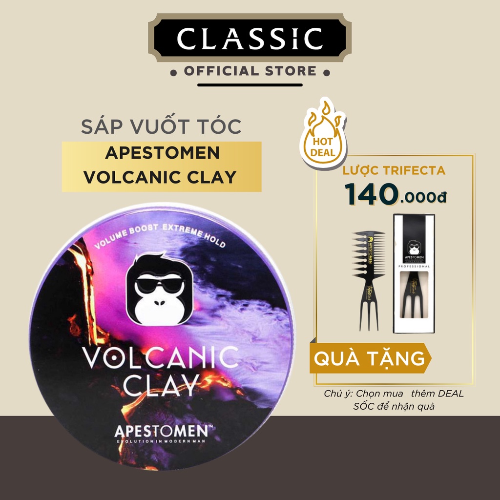 Sáp Vuốt Tóc Apestomen Volcanic Clay 80g