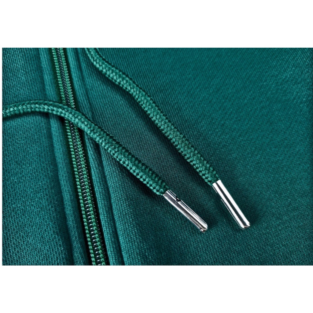 Áo Hoodie Zip Nỉ Bông Cotton Noc Dáng Rộng Cho Nam Nữ