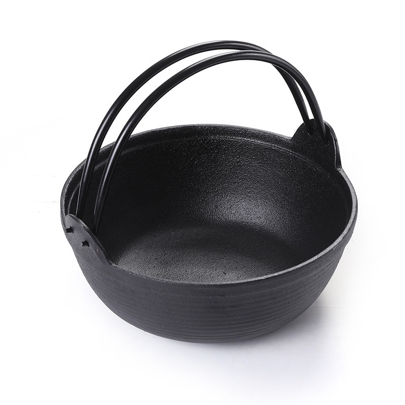 Nồi Gang Dã Ngoại Cắm Trại Phượt Có Quai Xách Kèm Nắp Gỗ