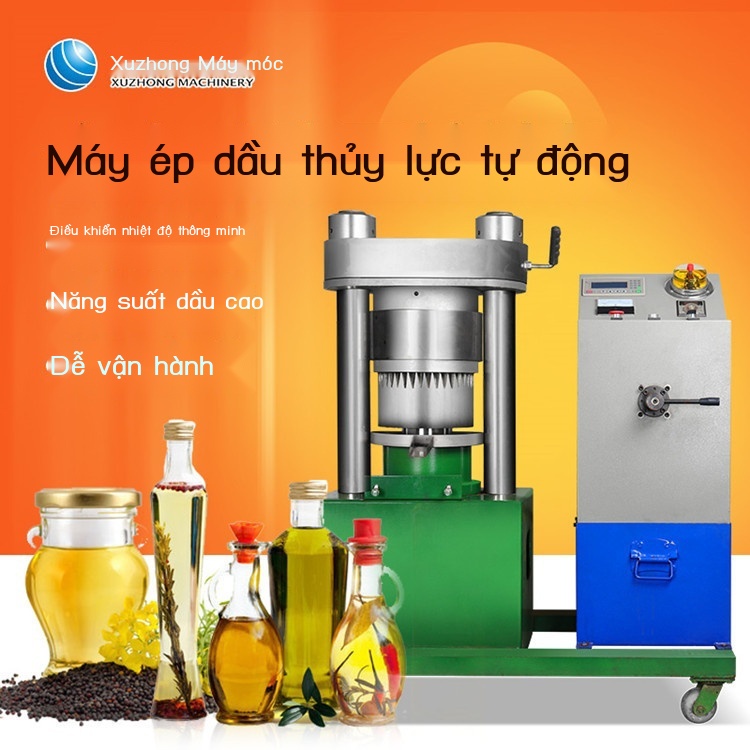 Máy ép dầu thủy lực tự động thương mại Xuzhong Máy ép dầu ăn được Máy ép dầu thủy lực đậu tương Nhà sản xuất Bán hàng tr