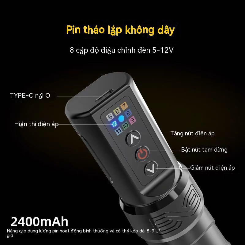 Máy xăm hình AMBITION tối đa 2 pin lithium không lõi màn hình LED cho họa sĩ xăm hình vĩnh viễn