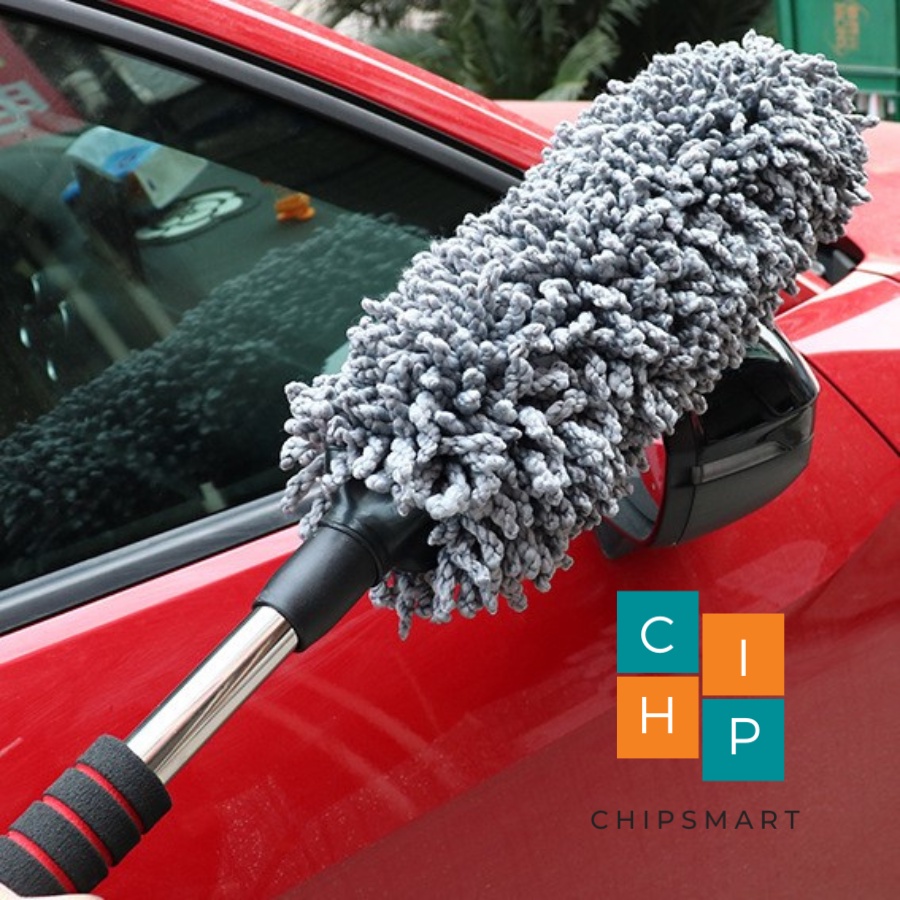 Chổi rửa xe ô tô sợi dầu chuyên dụng, chổi lau xe ô tô cán co rút tiện lợi, chổi vệ sinh ô tô sạch