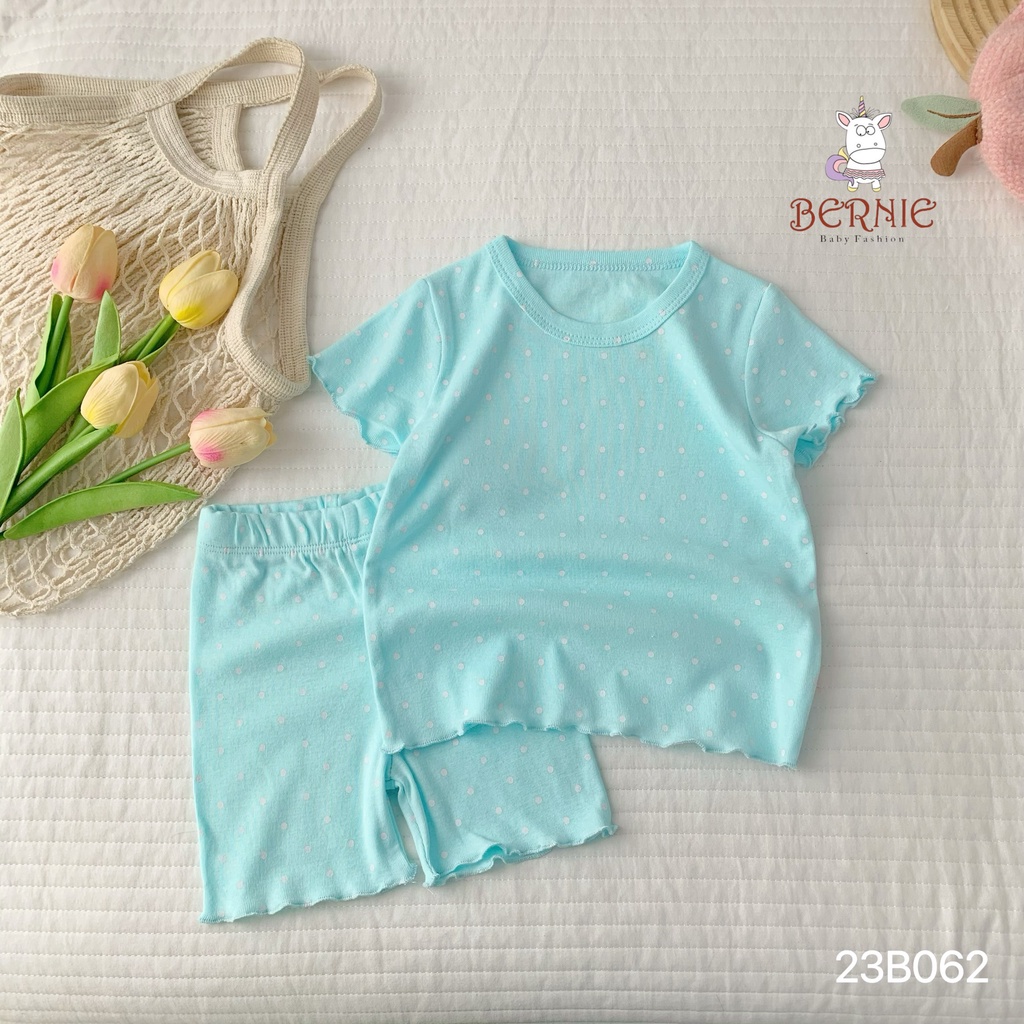 Bộ bèo cộc họa tiết chấm bi Bernie cho bé gái