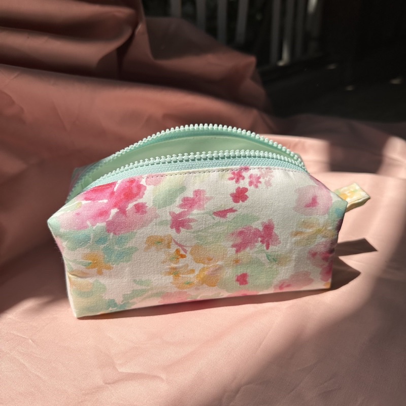 Hộp Bút Hoạ Tiết Hoa Lá Siêu Xinh Xanh Mint💐