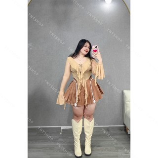 CHÂN VÁY XẾP LY THẮT DÂY  [TNT SHOP BIGSIZE 60KG 90KG]