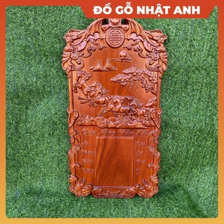 Tranh treo Đốc lịch mã đáo thành công gỗ hương đỏ nguyên khối treo phòng khách gia đình cao cấp