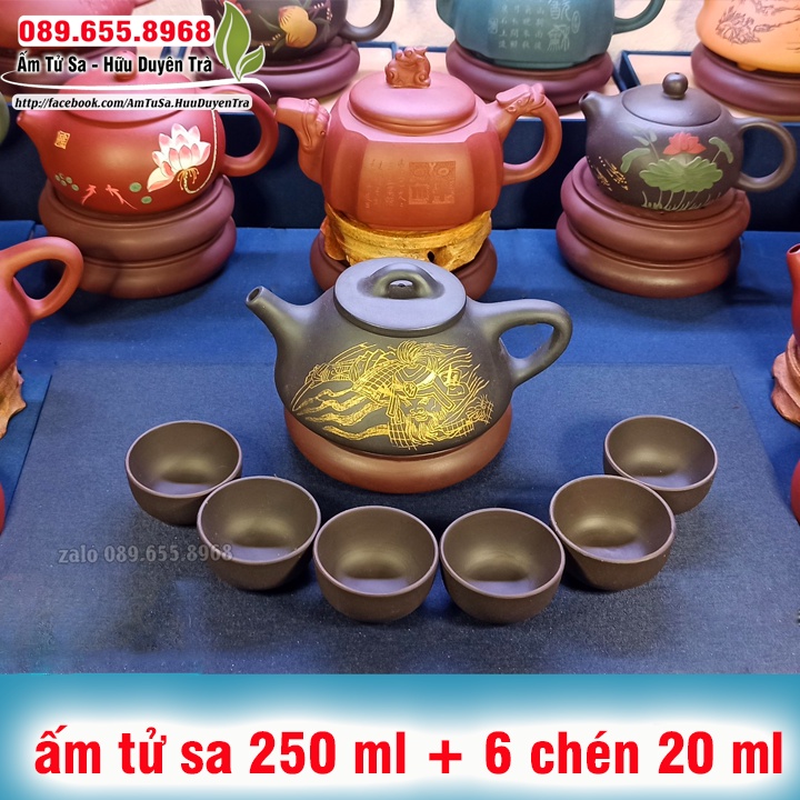 Ấm trà Tử Sa Đẹp lân vượng phát (cao cấp) - ấm tử sa nghi hưng dùng trà đạo cùng trà ô long, trà mạn, trà thái nguyên