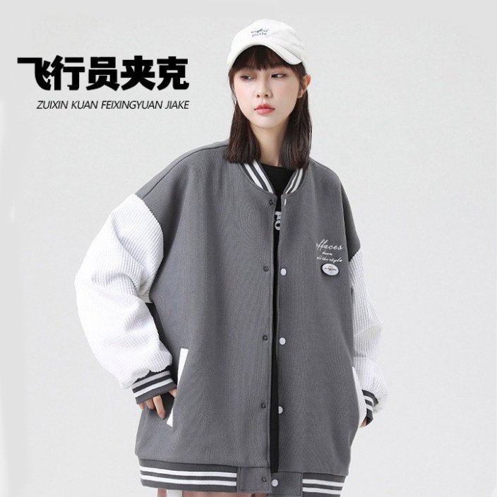 Áo khoác Bomber nỉ giới tính , áo khóa ngoài nỉ nhung tăm Form rộng phong thái korea cực nóng 2023_F04 | BigBuy360 - bigbuy360.vn