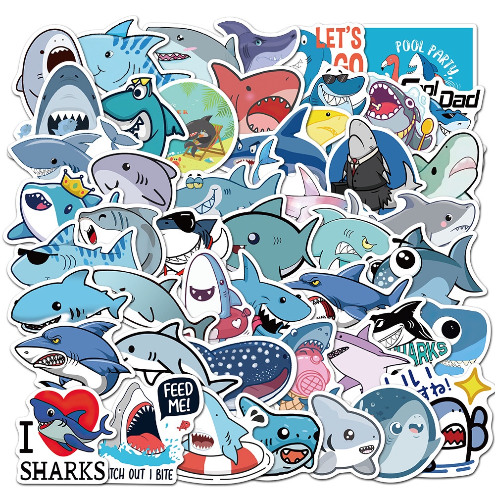 Sticker họa tiết con vật ngộ nghĩnh đáng yêu, lợn, gà, gấu, khủng long, baby shark, cá voi