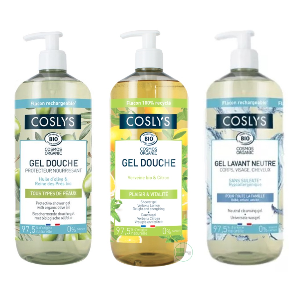 Sữa tắm hữu cơ dạng Gel chiết xuất lô hội - Olive - cỏ roi ngựa cho da nhạy cảm (Coslys -Pierpaoli)