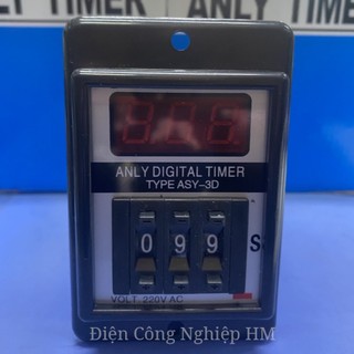 Relay rơ le thời gian asy-3d hẹn giờ anly, đế cắm rơ le 8 chân pf083a