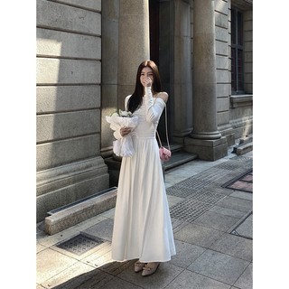 Váy Trễ Vai Dài Tay Nhún Ly Eo Eclipse Clothing