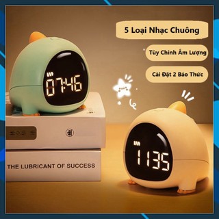 Đồng hồ báo thức- đồng hồ để bàn khủng long cute có màn hình led và chuông báo thức, pin 15 ngày sieuthioto