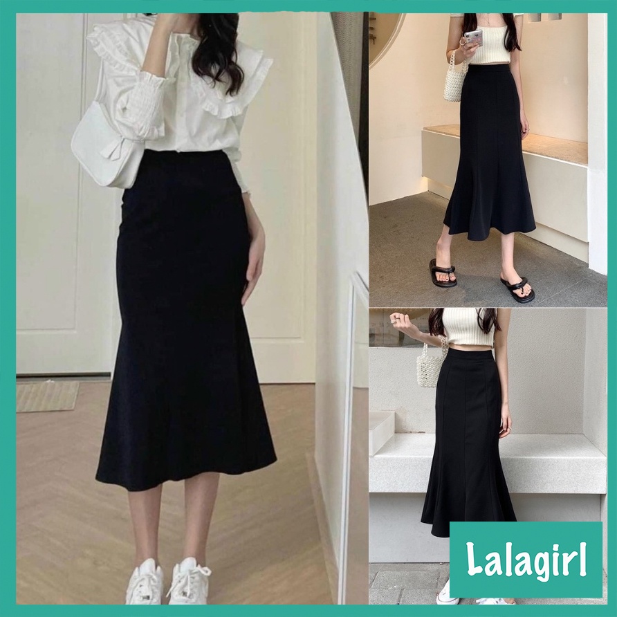 Chân Váy Đuôi Cá Midi Dáng Dài Ôm Body, Khóa Kéo Xẻ Sau Chất Thun Cao Cấp Siêu Hách Dáng