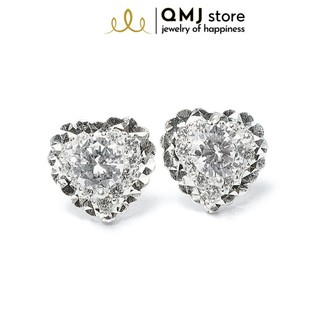 Bông tai bạc QMJ Tim sang trọng, thiết kế tinh tế - Q019