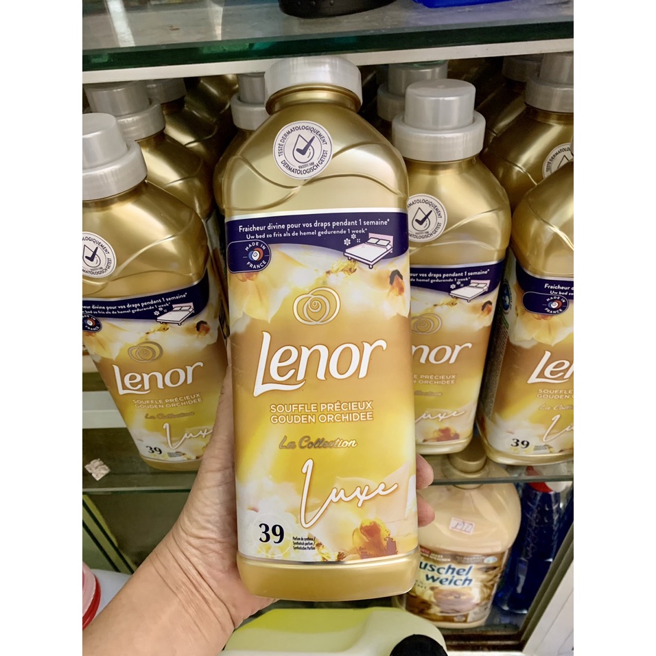 Nước xả vải Lenor hương hoa Lan Vàng - Luxe Gouden Orchidee - Xuất xứ Pháp - 897ml