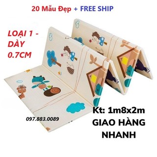 Thảm Xốp Cho Bé, Thảm Gấp Gọn 2 Mặt Chống Trơn Trượt KT 1M8*2M - Dày 0.7Cm Siêu Giá Rẻ