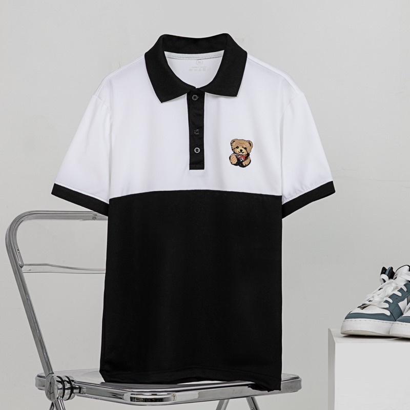 Áo Polo Teddy Gấu Siêu Đáng Yêu Logo Thêu